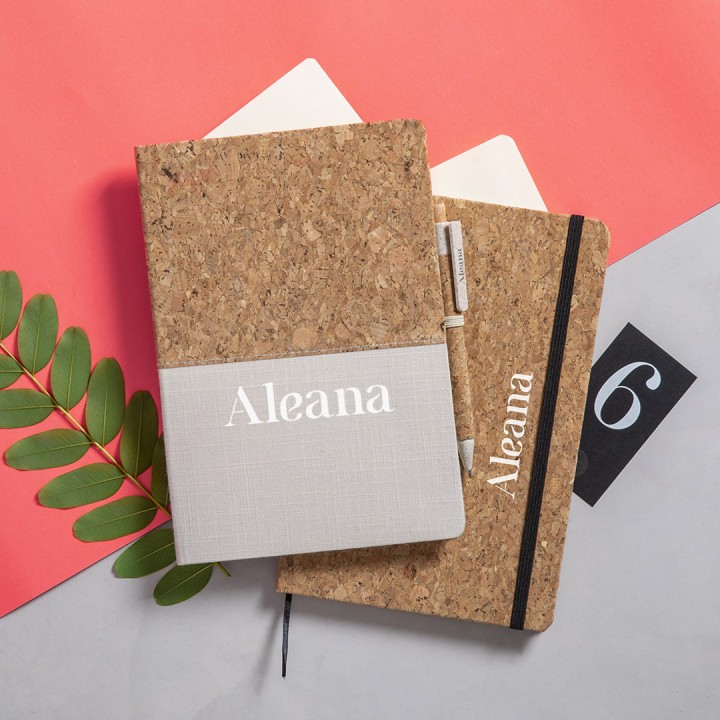 Libreta ecológica de corcho natural personalizable 14x21 cm personaliz