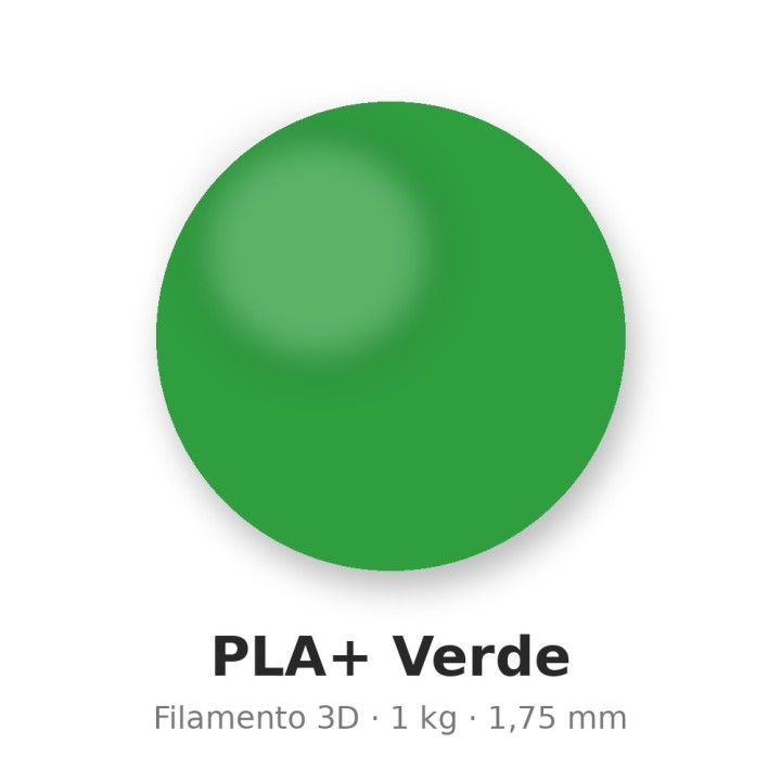 Filamento PLA+ Verde 1kg 1,75mm impresión 3D | Xuxisland Makers