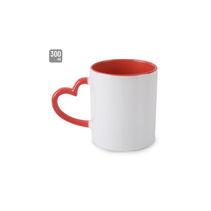 Taza Sublimación Asa Corazón 300ml personalizado | Detalle de boda | X