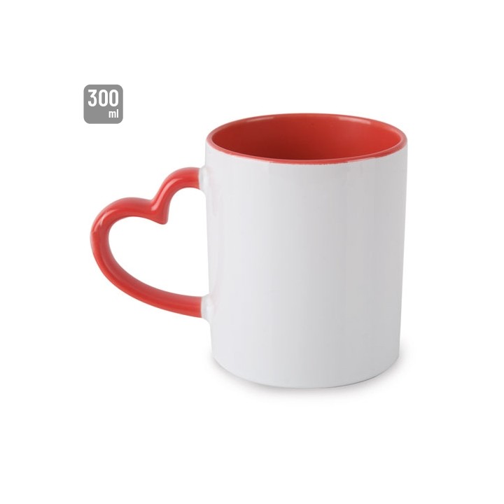 Taza Sublimación Asa Corazón 300ml personalizado | Detalle de boda | X