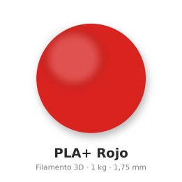 Filamento PLA+ Rojo 1kg 1,75mm impresión 3D | Xuxisland Makers
