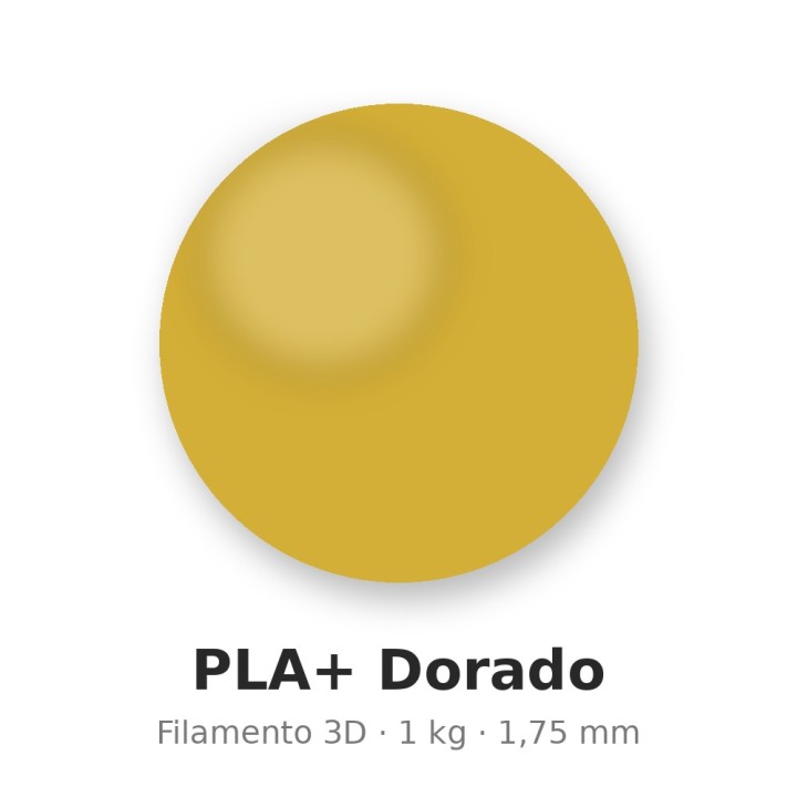Filamento PLA+ Dorado 1kg 1,75mm impresión 3D | Xuxisland Makers
