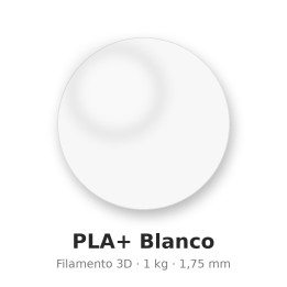 Filamento PLA+ Blanco 1kg 1,75mm impresión 3D | Xuxisland Makers