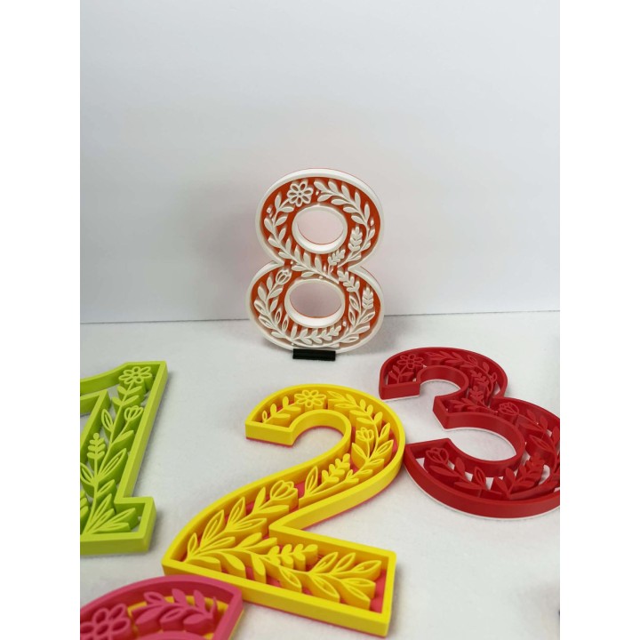 Floral Decor Numbers | Letras 3D personalizadas | Xuxisland Makers