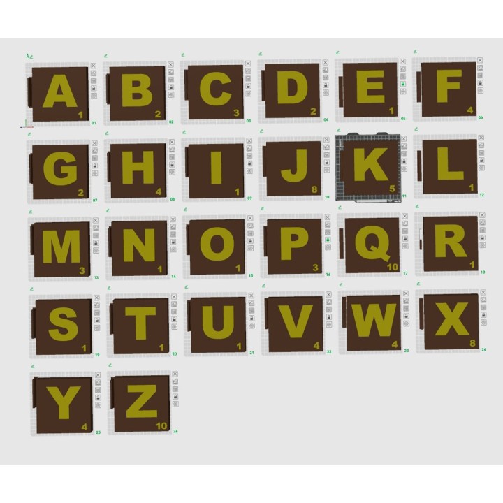 Scrabble Letter Tiles (Wall Mount) | Letras 3D personalizadas | Xuxisland Makers