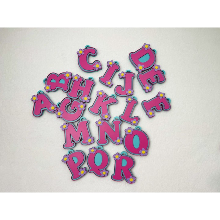 Floral Letter Keychains/Necklace Charm | Letras 3D personalizadas | Xuxisland Makers