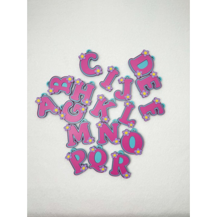 Floral Letter Keychains/Necklace Charm | Letras 3D personalizadas | Xuxisland Makers
