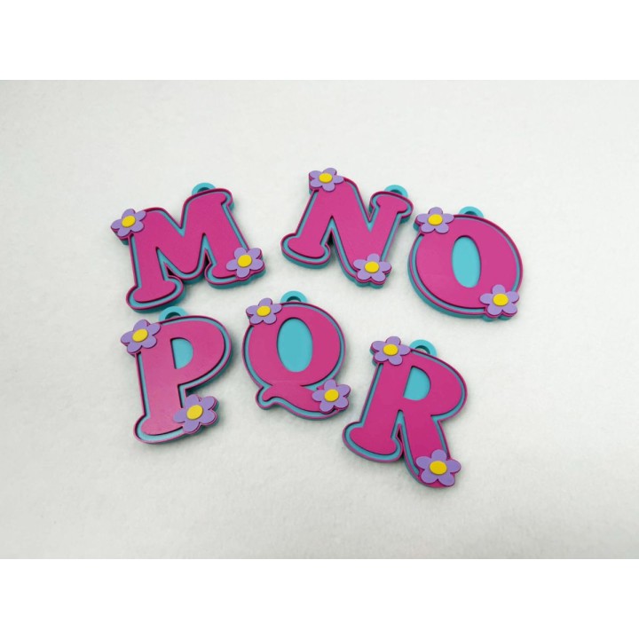 Floral Letter Keychains/Necklace Charm | Letras 3D personalizadas | Xuxisland Makers