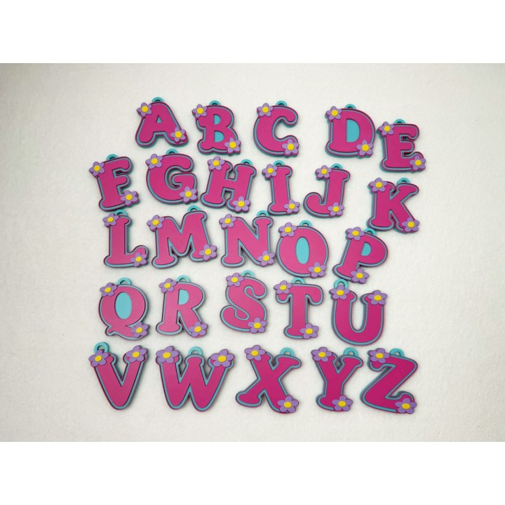 Floral Letter Keychains/Necklace Charm | Letras 3D personalizadas | Xuxisland Makers